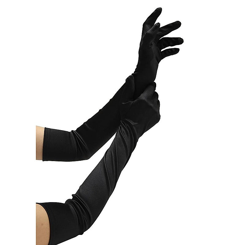 Wrist Length Satin Evening Womens Hand Gloves - Wigs and Gloves