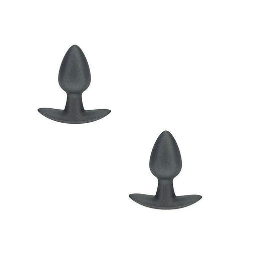 OUCH! 6.5 cm Small Metallic Silicone Butt Plug by Shots Toys - Butt Plugs