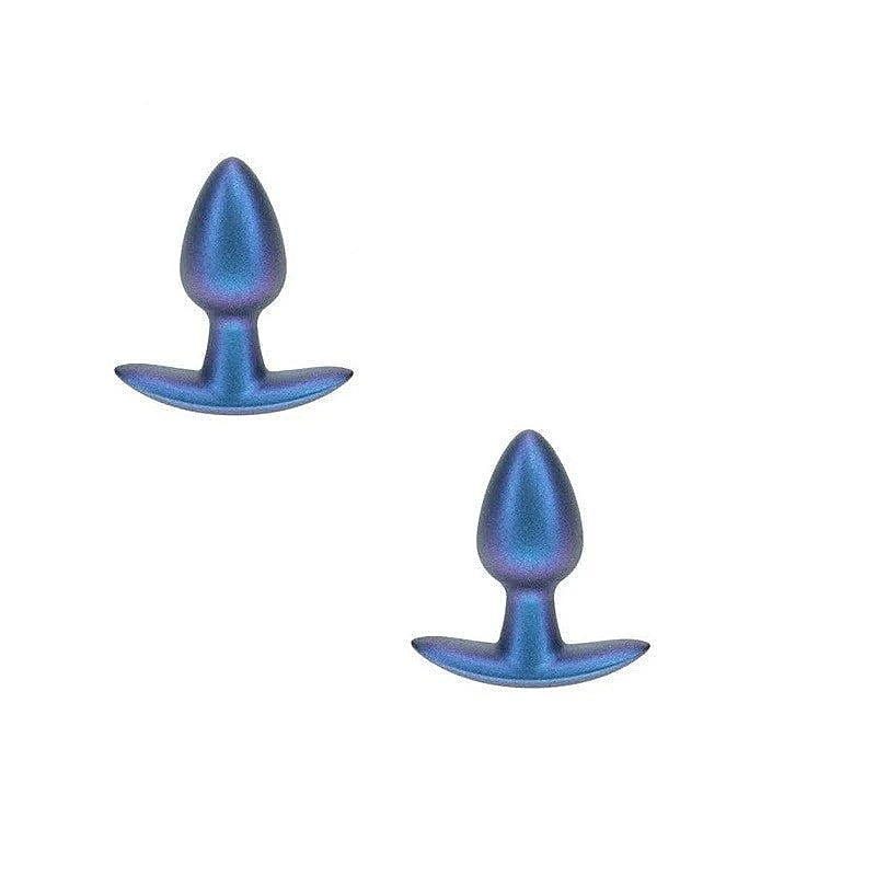 OUCH! 6.5 cm Small Metallic Silicone Butt Plug by Shots Toys - Butt Plugs