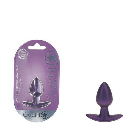 OUCH! 6.5 cm Small Metallic Silicone Butt Plug by Shots Toys - Butt Plugs