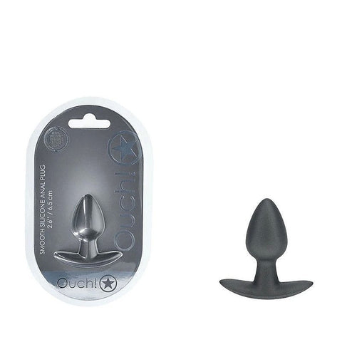 OUCH! 6.5 cm Small Metallic Silicone Butt Plug by Shots Toys - Butt Plugs