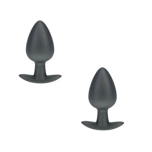 OUCH! 8.9 cm Large Metallic and Soft Silicone Anal Plug - Butt Plugs