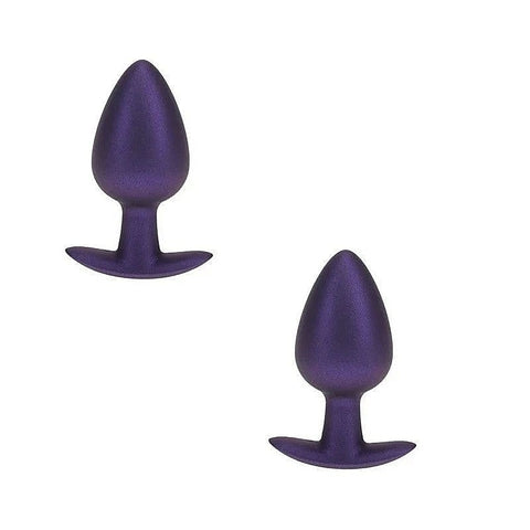 OUCH! 8.9 cm Large Metallic and Soft Silicone Anal Plug - Butt Plugs