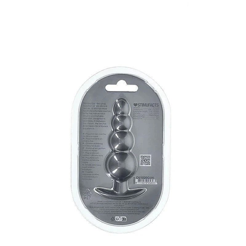 Beaded Metallic Silicone Anal Plug by Shots Toys - Butt Plugs