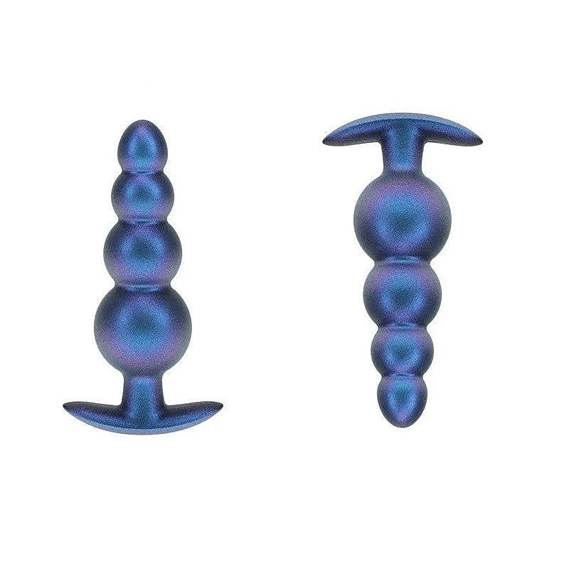 Beaded Metallic Silicone Anal Plug by Shots Toys - Butt Plugs