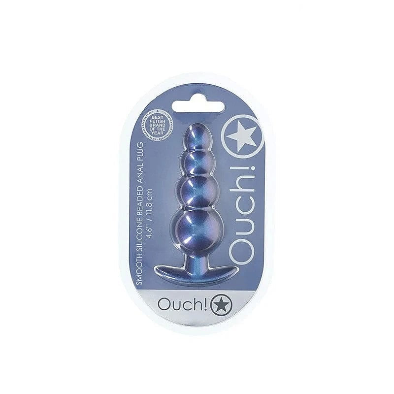 Beaded Metallic Silicone Anal Plug by Shots Toys - Butt Plugs