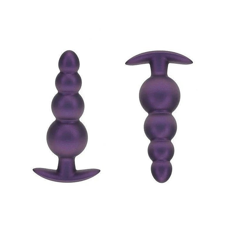 Beaded Metallic Silicone Anal Plug by Shots Toys - Butt Plugs