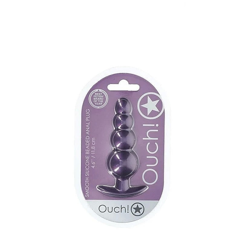 Beaded Metallic Silicone Anal Plug by Shots Toys - Butt Plugs