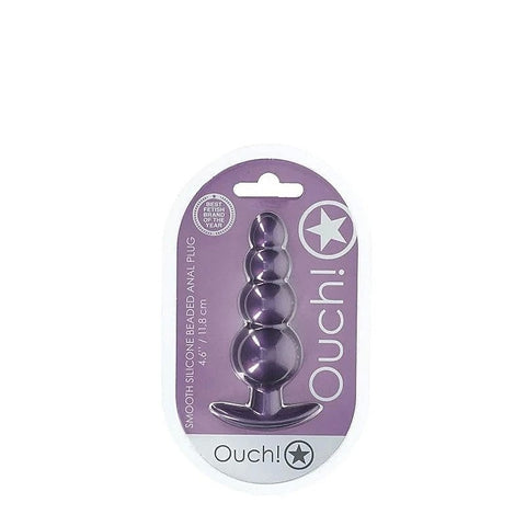 Beaded Metallic Silicone Anal Plug by Shots Toys - Butt Plugs
