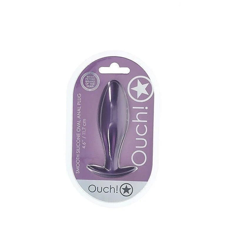 Shots Toys OUCH! Oval Shaped 11.7 cm Metallic Waterproof Anal Plug Premium - Butt Plugs