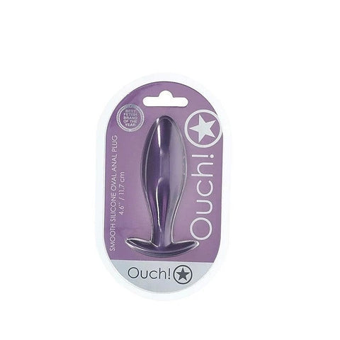 Shots Toys OUCH! Oval Shaped 11.7 cm Metallic Waterproof Anal Plug Premium - Butt Plugs