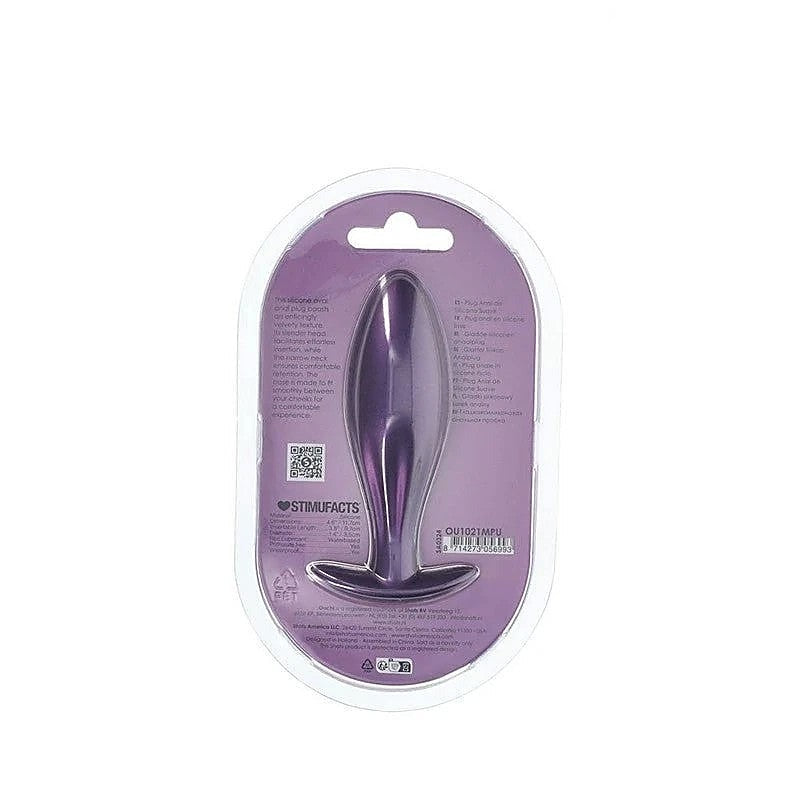 Shots Toys OUCH! Oval Shaped 11.7 cm Metallic Waterproof Anal Plug Premium - Butt Plugs