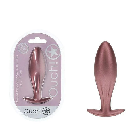 Shots Toys OUCH! Oval Shaped 11.7 cm Metallic Waterproof Anal Plug Premium - Butt Plugs
