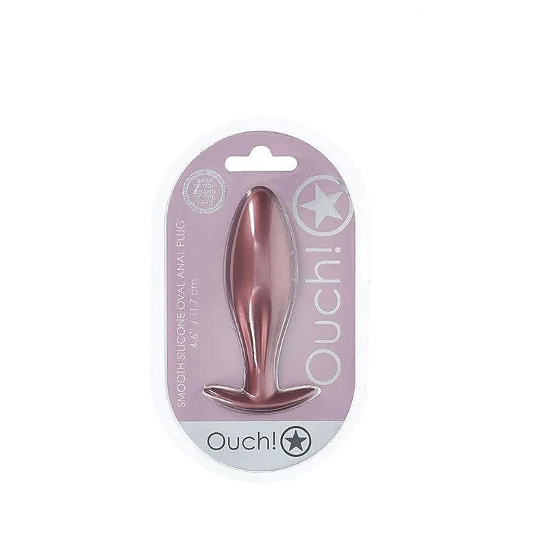 Shots Toys OUCH! Oval Shaped 11.7 cm Metallic Waterproof Anal Plug Premium - Butt Plugs