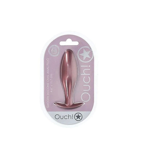Shots Toys OUCH! Oval Shaped 11.7 cm Metallic Waterproof Anal Plug Premium - Butt Plugs