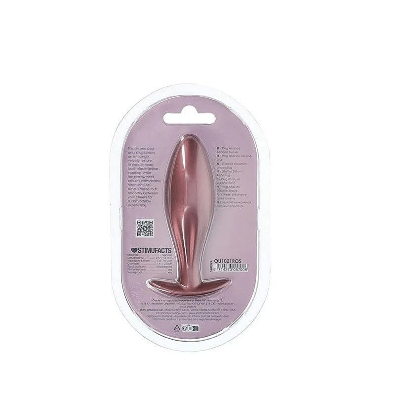 Shots Toys OUCH! Oval Shaped 11.7 cm Metallic Waterproof Anal Plug Premium - Butt Plugs