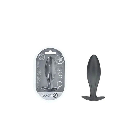 Shots Toys OUCH! Oval Shaped 11.7 cm Metallic Waterproof Anal Plug Premium - Butt Plugs