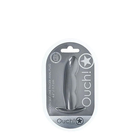 Shots Toys OUCH! Finger Shaped 11.7cm Metallic Silicone Butt Plug Anal Play - Butt Plugs