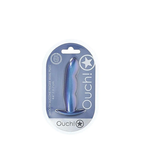 Shots Toys OUCH! Finger Shaped 11.7cm Metallic Silicone Butt Plug Anal Play - Butt Plugs