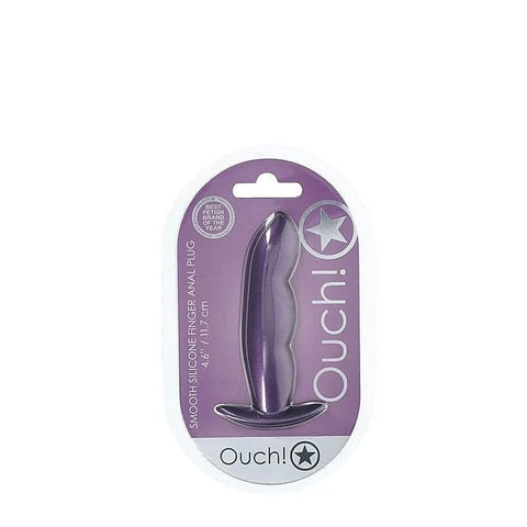 Shots Toys OUCH! Finger Shaped 11.7cm Metallic Silicone Butt Plug Anal Play - Butt Plugs