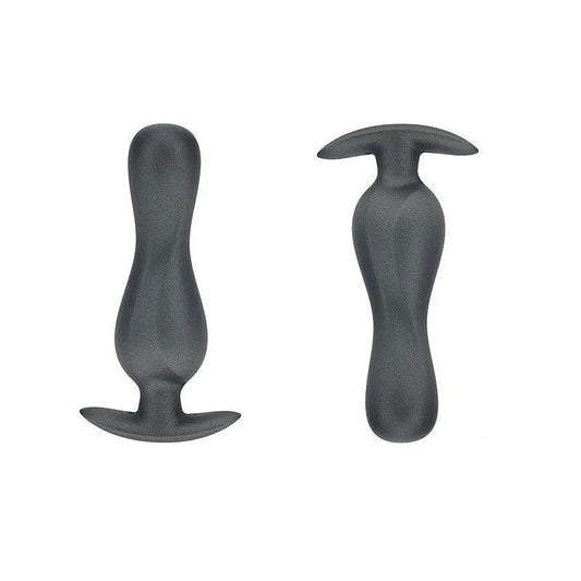 Shots OUCH! Curvy Metallic Silicone Anal Plug by Shots Toys - Butt Plugs