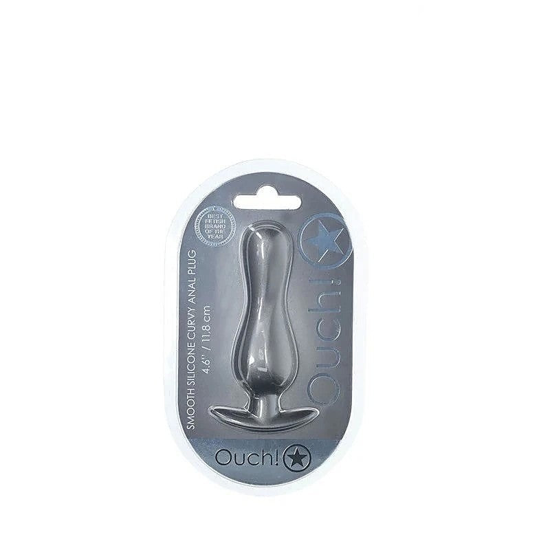 Shots Toys OUCH! Curvy 11.7 cm Metallic Silicone Anal Plug Premium Design - Butt Plugs