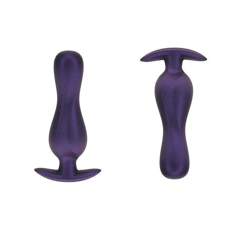 Shots Toys OUCH! Curvy 11.7 cm Metallic Silicone Anal Plug Premium Design - Butt Plugs