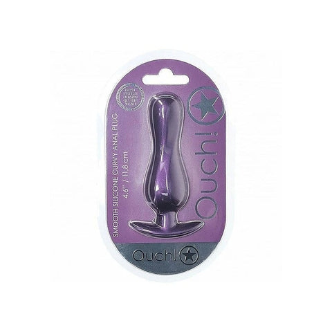 Shots Toys OUCH! Curvy 11.7 cm Metallic Silicone Anal Plug Premium Design - Butt Plugs