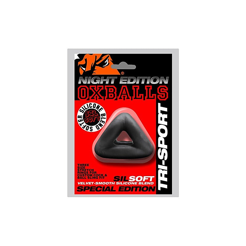 Tri Sport 3 Sized 3 Cock Ring Cock and Ball Sling by OxBalls - Ball and Cock Toys