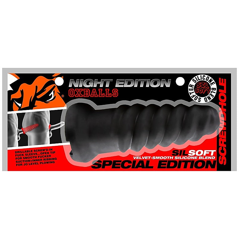 Screwdhole Screwd-In Open Tip Masturbator Night by OxBalls - Masturbators and Strokers