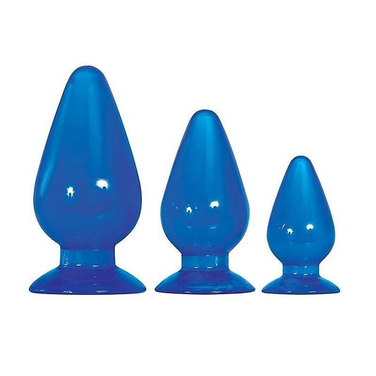 Big Blue Jelly Backdoor Butt Plug Playset - Butt Plugs