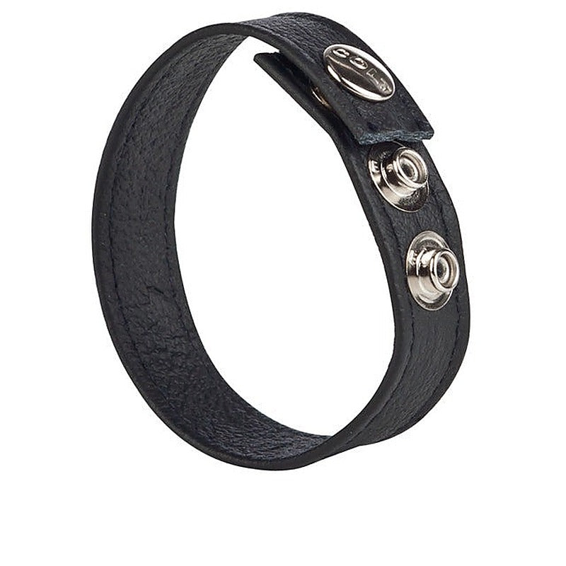 Colt Adjustable 3 Snap Leather Strap Cock Ring - Cock Rings