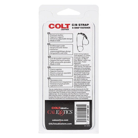 Colt Adjustable 8 Snap Fastener Leather Strap - Cock Rings