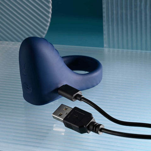 Evolved Playboy Pleasure Point Mens Vibrating Cock Ring with Clitoral Stimulator - Cock Rings