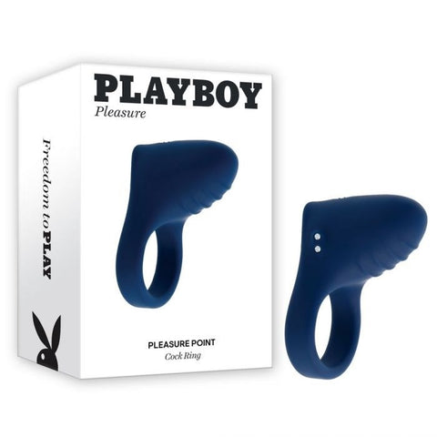 Evolved Playboy Pleasure Point Mens Vibrating Cock Ring with Clitoral Stimulator - Cock Rings