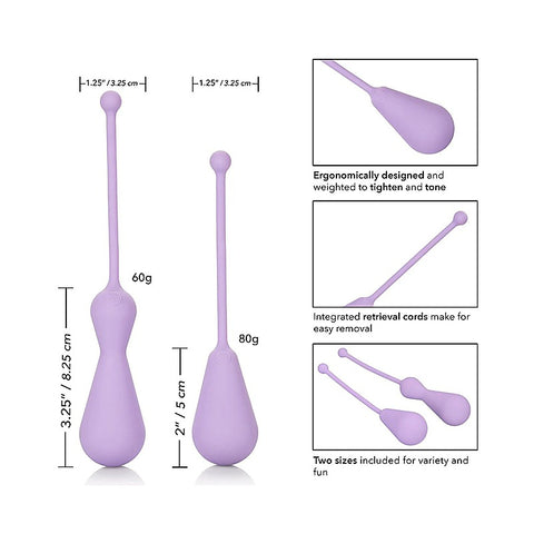 Silicone Weighted Kegel Exercisers Set by California Exotics - Love Eggs and Kegel Exercisers