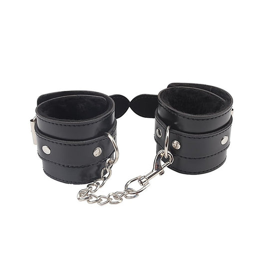 Behave Obey Me Leather Bondage Hand Cuffs by Chisa - Cuffs And Restraints