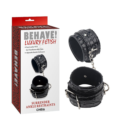 Behave Surrender Fully Adjustable Ankle Restraints by Chisa - Cuffs And Restraints