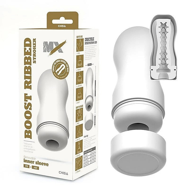 MX Boost Ribbed Super Soft Male Stroker by Chisa - Masturbators and Strokers