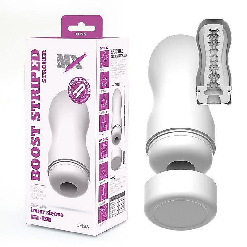 MX Boost Striped Super Soft Men's Stroker by Chisa - Masturbators and Strokers