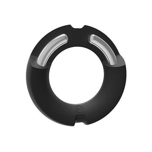 Kink Silicone Covered Metal Cock Ring 45mm by Doc Johnson - Steel Cock Rings