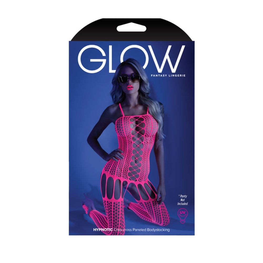 Fantasy Lingerie Glow Hypnotic Bodystocking Neon Fishnet - - Body Stockings