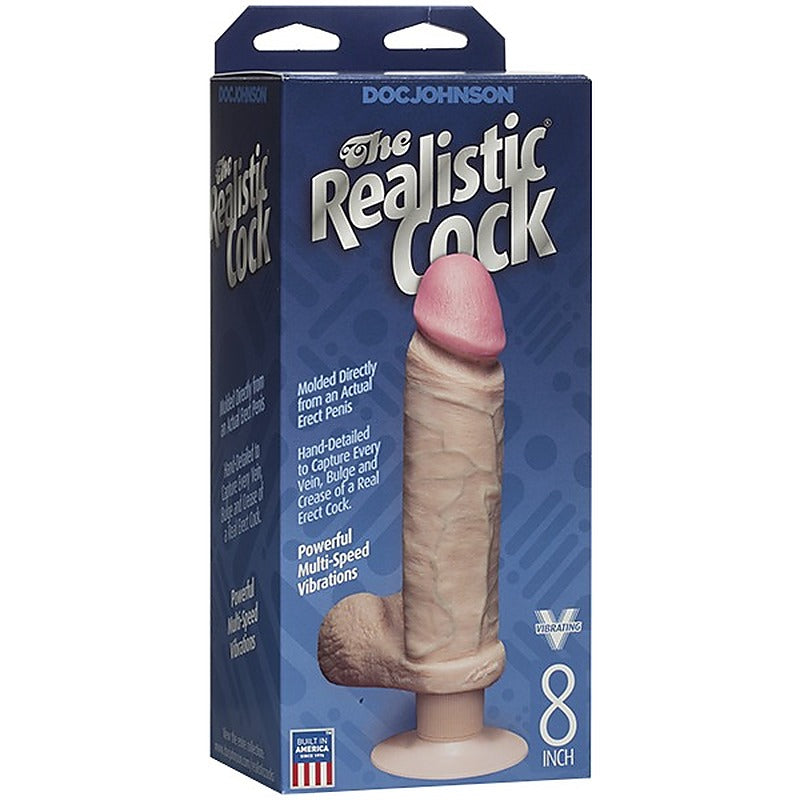 The Realistic Cock Vibrating Dildo 8 Inch by Doc Johnson - Vibrating Dildos