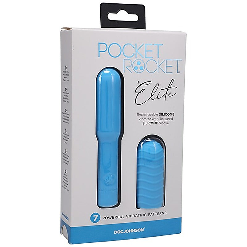 Doc Johnson Pocket Rocket Elite Rechargeable 7 Function Bullet Vibrator - Bullet Vibrators
