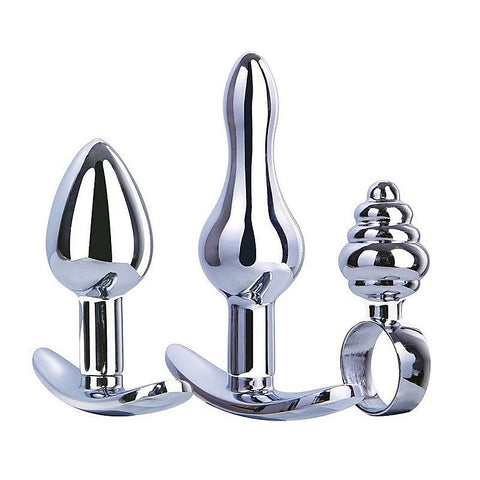 Hardware Gear 3 In 1 Metal Butt Plug Kit Set - Butt Plugs