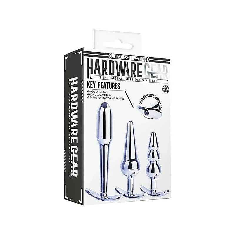 Hardware Gear 3 In 1 Metal Butt Plug Kit Set - Butt Plugs