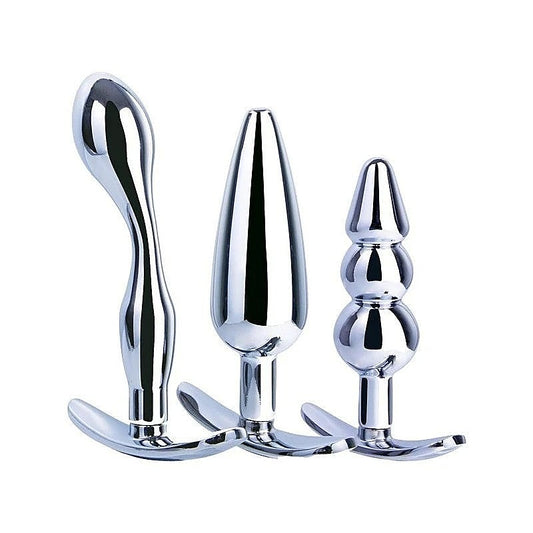 Hardware Gear 3 in 1 High Glossy Finish Metal Butt Plug Kit - Butt Plugs
