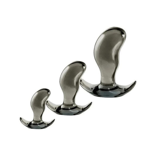 Black Axinite 3 In 1 Flexible Anal Plug Kit - Butt Plugs