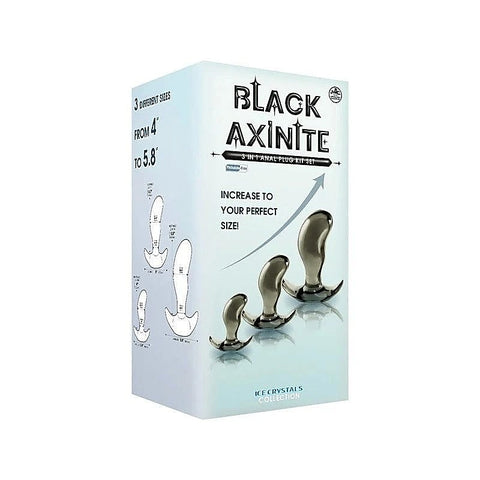 Black Axinite 3 In 1 Flexible Anal Plug Kit - Butt Plugs