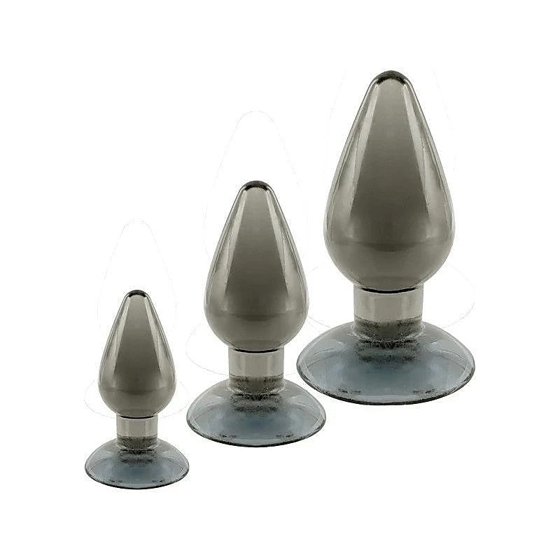 Black Axinite 3-in-1 Anal Plug Kit by NANMA Corporation - Butt Plugs